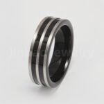 Black Fashion Stainless Steel Trendy Band Versatile for Business Men's Waterproof Ring 8MM - Image 15