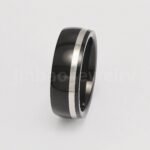 Black Fashion Stainless Steel Trendy Band Versatile for Business Men's Waterproof Ring 8MM - Image 11