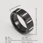 Black Fashion Stainless Steel Trendy Band Versatile for Business Men's Waterproof Ring 8MM - Image 4