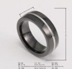 Men's Stainless Steel Ring - Classic Black & Silver Stripes Design, Hypoallergenic Daily Wear Fashion Jewelry - Image 2