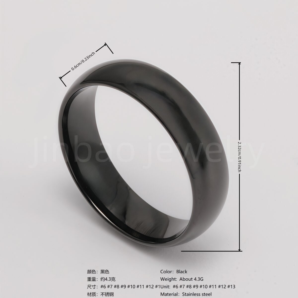 Men's Stainless Steel Ring - Classic Black & Silver Stripes Design, Hypoallergenic Daily Wear Fashion Jewelry - Image 8