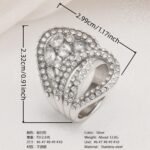 Shiny Full Diamond Stainless Steel Fashion Personality European & American Style Women's Ring - Image 9