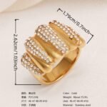 Shiny Full Diamond Stainless Steel Fashion Personality European & American Style Women's Ring - Image 3