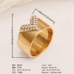 Retro Luxury Gold Diamond - inlaid Rings, Multi - layer Women's Ring - Image 9