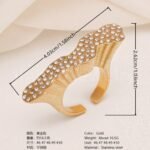 Retro Luxury Gold Diamond - inlaid Rings, Multi - layer Women's Ring - Image 8