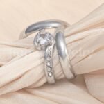 High Quality Exquisite Diamond - Row Stainless Steel Wedding Rings - Image 13