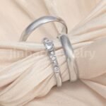 High Quality Exquisite Diamond - Row Stainless Steel Wedding Rings - Image 19
