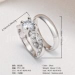 High Quality Exquisite Diamond - Row Stainless Steel Wedding Rings - Image 4
