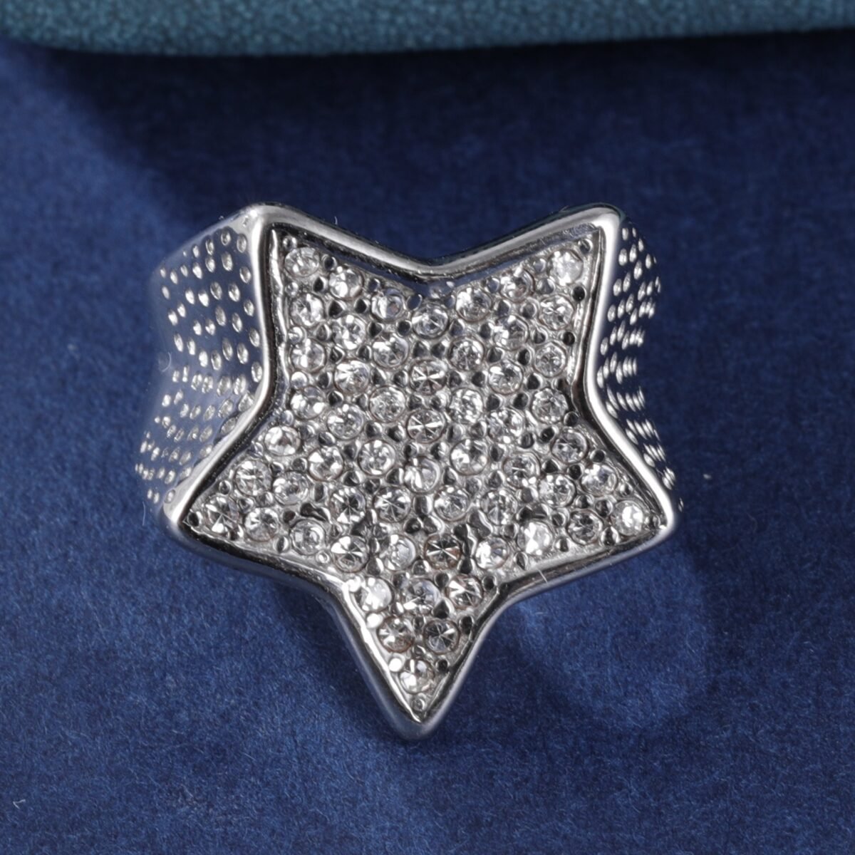 Stainless Steel Ring With Star-Set Diamonds Shining Design丨G002088 - Image 5
