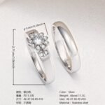 High Quality Exquisite Diamond - Row Stainless Steel Wedding Rings - Image 10