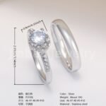High Quality Exquisite Diamond - Row Stainless Steel Wedding Rings - Image 14