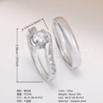 High Quality Exquisite Diamond - Row Stainless Steel Wedding Rings - Image 12