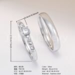 High Quality Exquisite Diamond - Row Stainless Steel Wedding Rings - Image 18