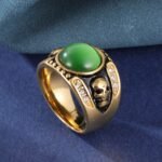 Men\\\'s Fashion Emerald Skull Stainless Steel Ring丨BL1176 - Image 3