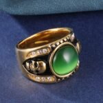 Men's Fashion Emerald Skull Stainless Steel RingحBL1176 - Image 5