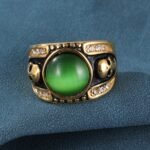 Men's Fashion Emerald Skull Stainless Steel RingحBL1176 - Image 4