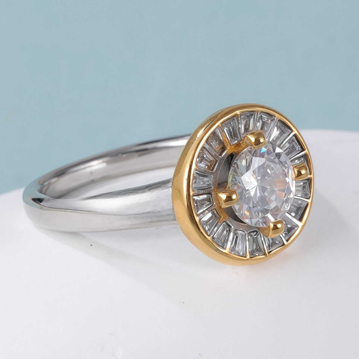 Elegant Design Round Gemstone Stainless Steel Women's Ring丨PL34G - Image 5