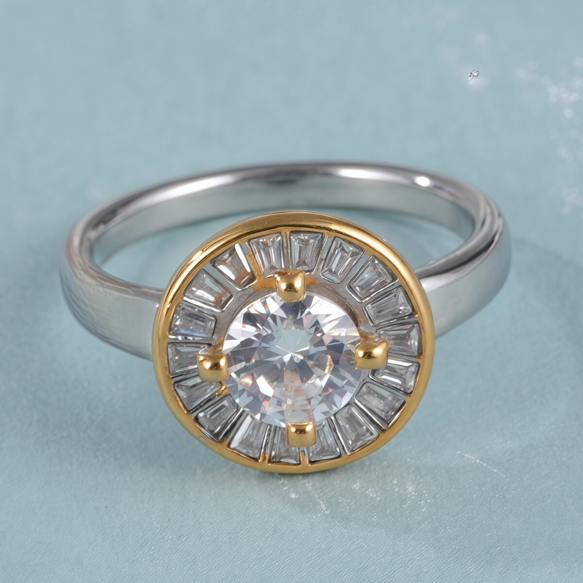 Elegant Design Round Gemstone Stainless Steel Women's RingحPL34G - Image 7