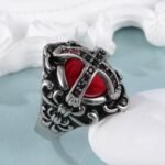 Cross-Set Ruby ​​Stainless Steel Men's Ring丨C-308 - Image 6