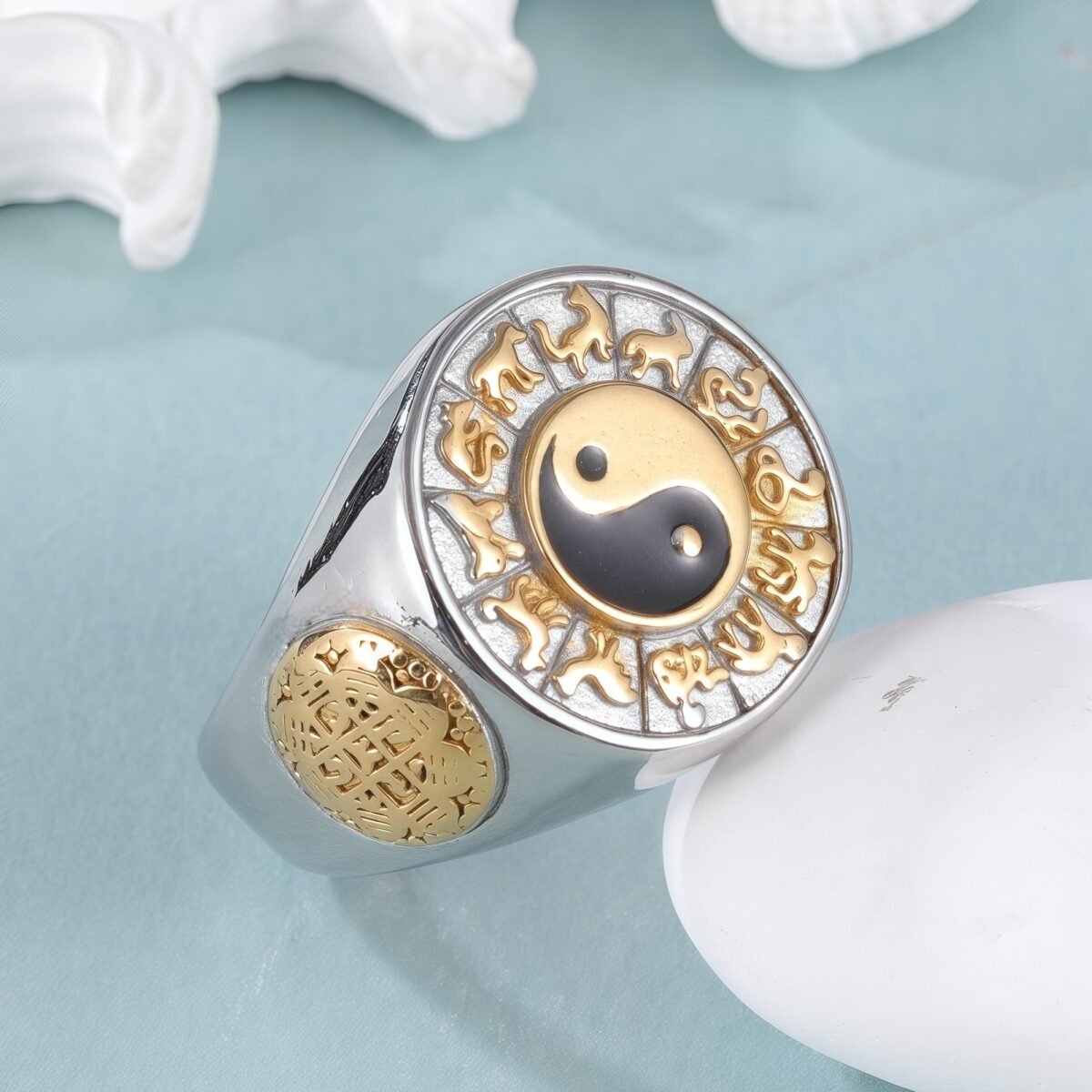 China Style Yin-Yang Tai Chi Design Stainless Steel Men's Ring丨A742J - Image 5