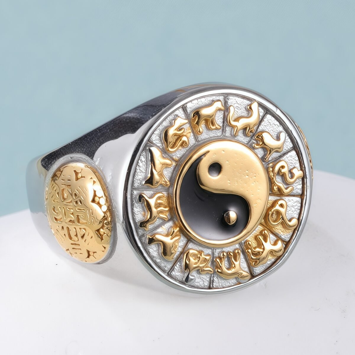 China Style Yin-Yang Tai Chi Design Stainless Steel Men's Ring丨A742J - Image 2
