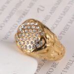 Luxury Design Gold Stainless Steel Ring With Sparkling Diamonds丨G005260 - Image 6