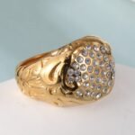 Luxury Design Gold Stainless Steel Ring With Sparkling Diamonds丨G005260 - Image 4