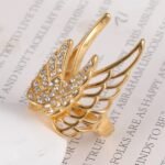 24k Gold Inlaid Crystal Wing Pattern Stainless Steel Female Ring丨C-306 - Image 3
