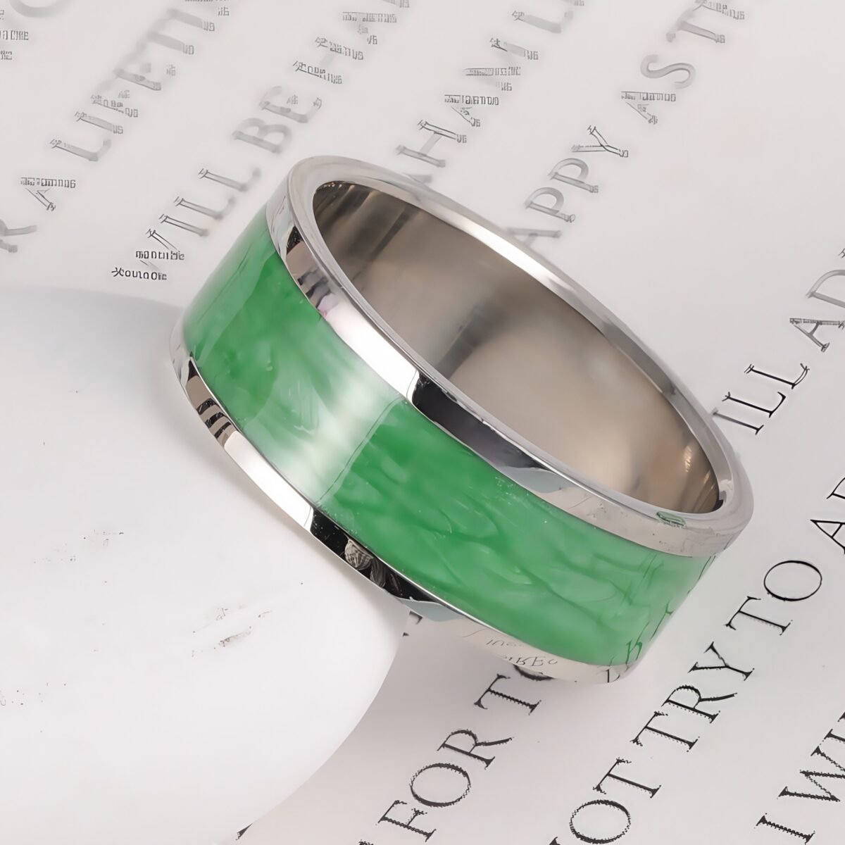 Simple Design Drip Resin Stainless Steel Ring Unisex RingحC7482 - Image 1