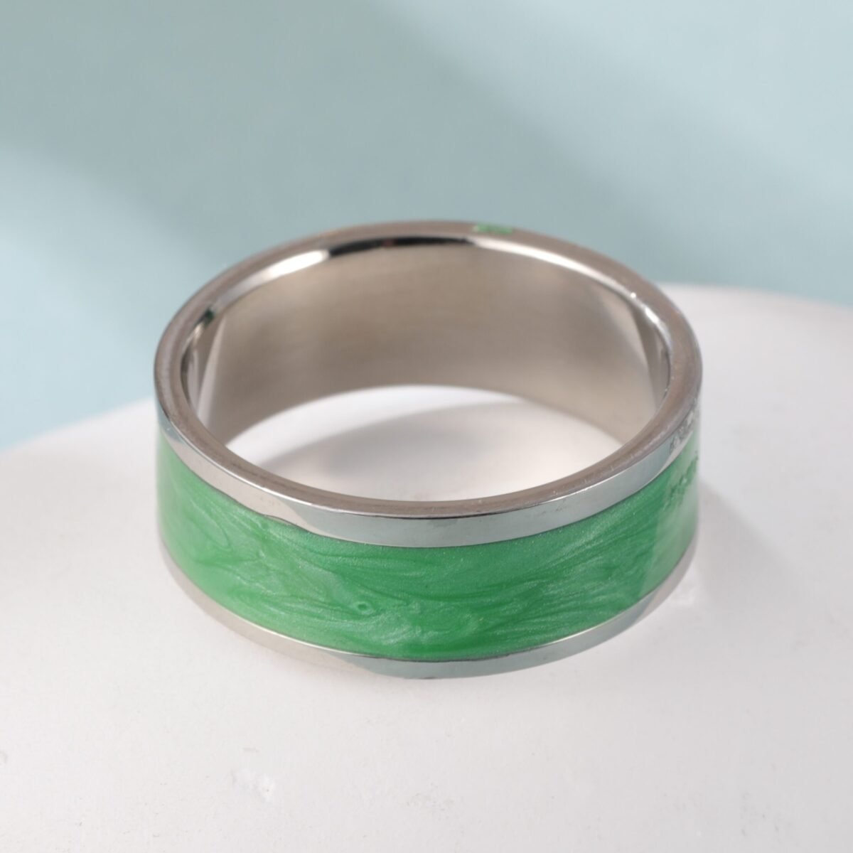 Simple Design Drip Resin Stainless Steel Ring Unisex RingحC7482 - Image 4
