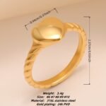 Twisted Pattern Heart Stainless Steel Couple Rings | N00528 - Image 2