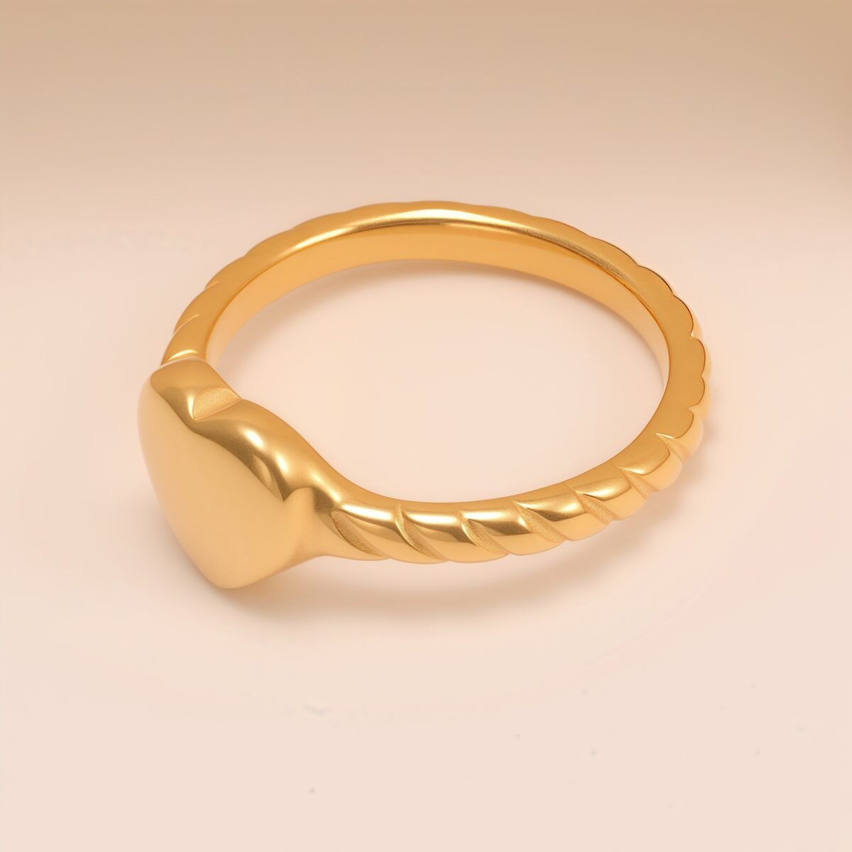 Twisted Pattern Heart Stainless Steel Couple Rings | N00528 - Image 3