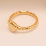 Twisted Pattern Heart Stainless Steel Couple Rings | N00528 - Image 3