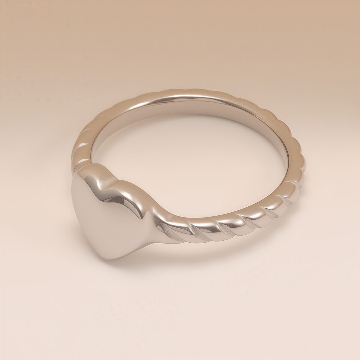 Twisted Pattern Heart Stainless Steel Couple Rings | N00528 - Image 5