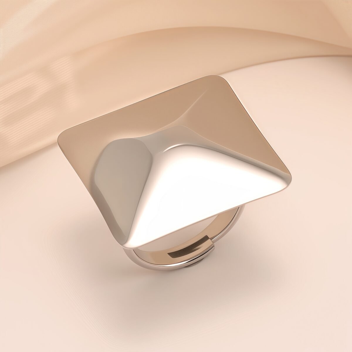 Contemporary Style Angular Square Stainless Steel Women's Ring丨G005377 - Image 4