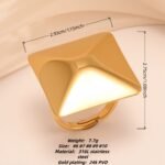 Contemporary Style Angular Square Stainless Steel Women's Ring丨G005377 - Image 2