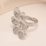 Minimalist Style Hollow Flower Stainless Steel Women's Ring丨G005948