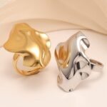 Artistic Style Wavy Stainless Steel Women's Ring丨G005540