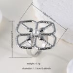 Fashionable And Simple Petal Design Hollow Stainless Steel Women's Ring | K003675 - Image 4