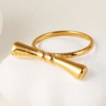 24K Gold-Plating Stainless Steel Adjustable Open Fashion Retro Women's Waterproof Ring - Image 6