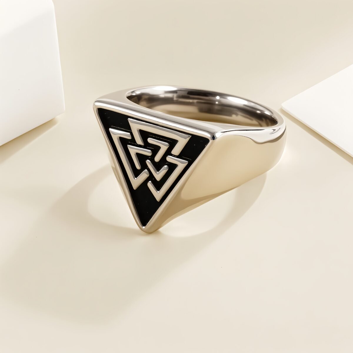 Nordic Retro Triangle Hip Hop Men's Stainless Steel Ring | G00994 - Image 4