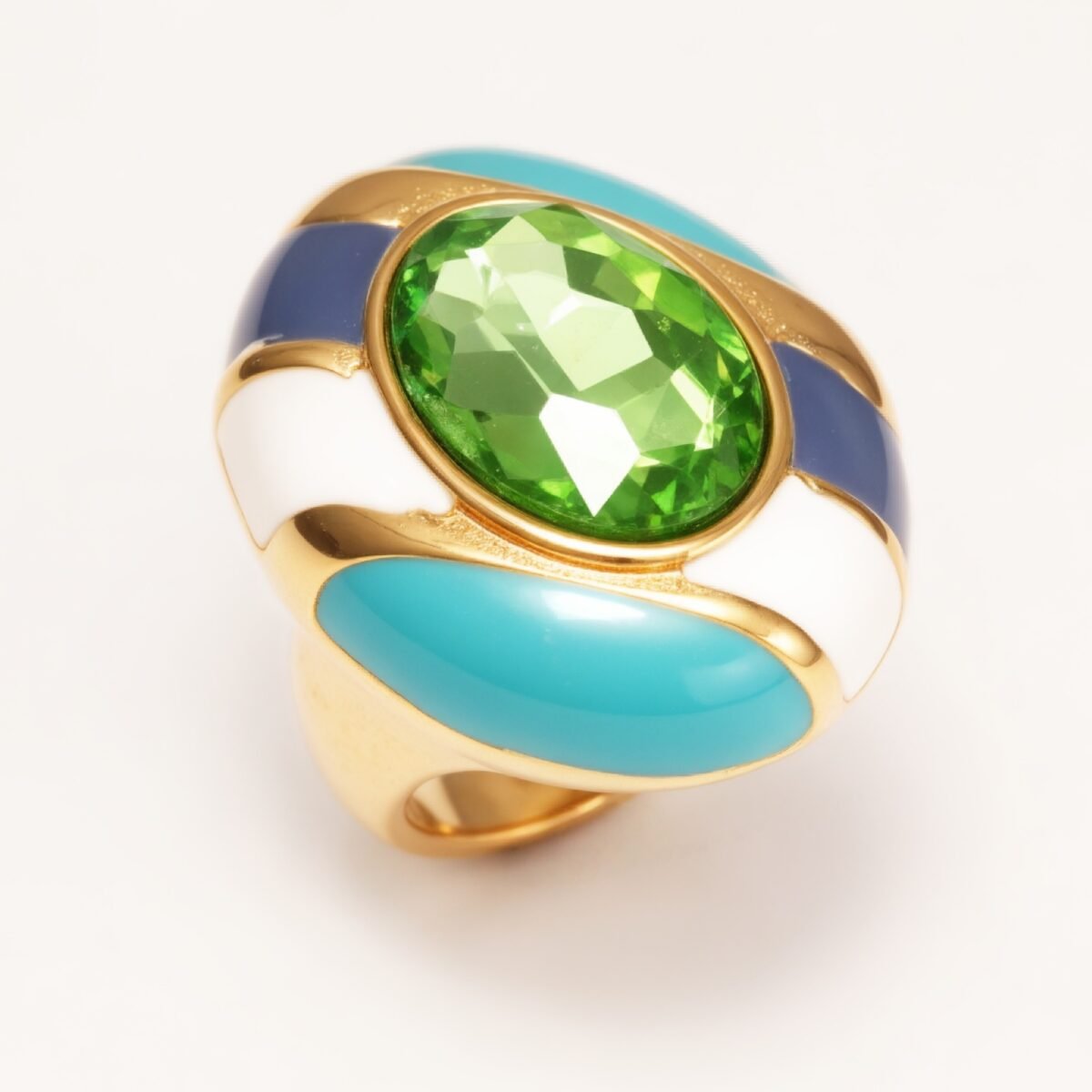Classic Metal Enamel Gem - Set Ring - Trendy and Gorgeous Unisex Accessory | G004462JHU - Image 8
