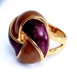 Gold - Framed Braided Colorful Gem Ring - Stylish and Personalized Jewelry | G004512JHU - Image 6