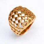 Metallic Texture Grid Ring - Trendy and Versatile Unisex Accessory | G00343 - Image 2