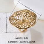 Elegant Hollow Flower Design Stainless Steel Women's Waterproof Ring丨G005935 - Image 2