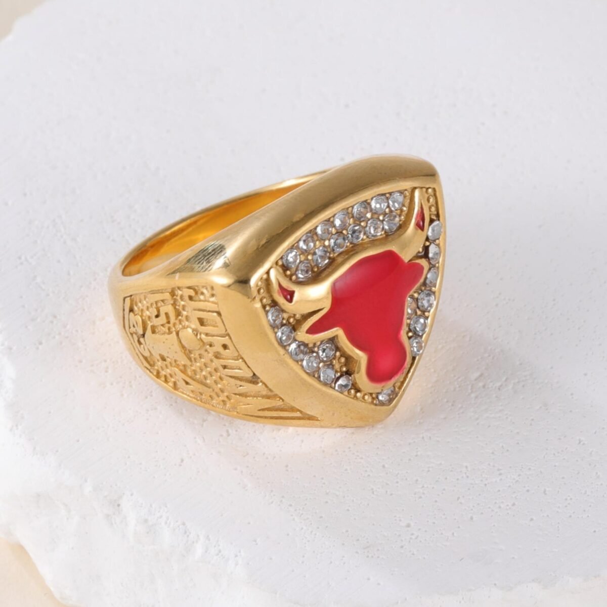 NBA Championship Ring Retro Shining Bull Head Stainless Steel Men's Ring丨K0225J - Image 3
