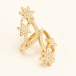 Star - Shaped Diamond - Inlaid Ring, Women's Fashion Hollow Gold Ring | DJ9702J - Image 2