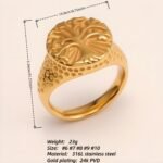 Stylish Men's Gold - and - Silver Stainless Steel Ring with Embossed Pattern | DZ102 - Image 2
