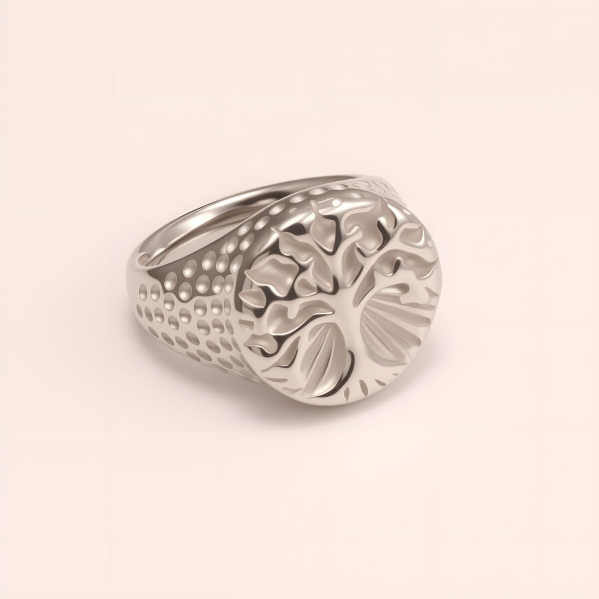 Stylish Men's Gold - and - Silver Stainless Steel Ring with Embossed Pattern | DZ102 - Image 6