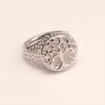 Stylish Men's Gold - and - Silver Stainless Steel Ring with Embossed Pattern | DZ102 - Image 6